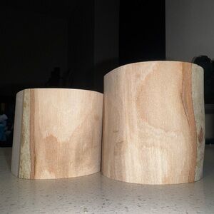 Oak Wood Candle Holders